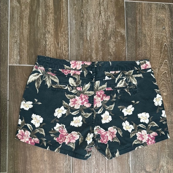 Volcom Floral High Waist Women's Shorts - Black, Pink, White - Picture 3 of 10